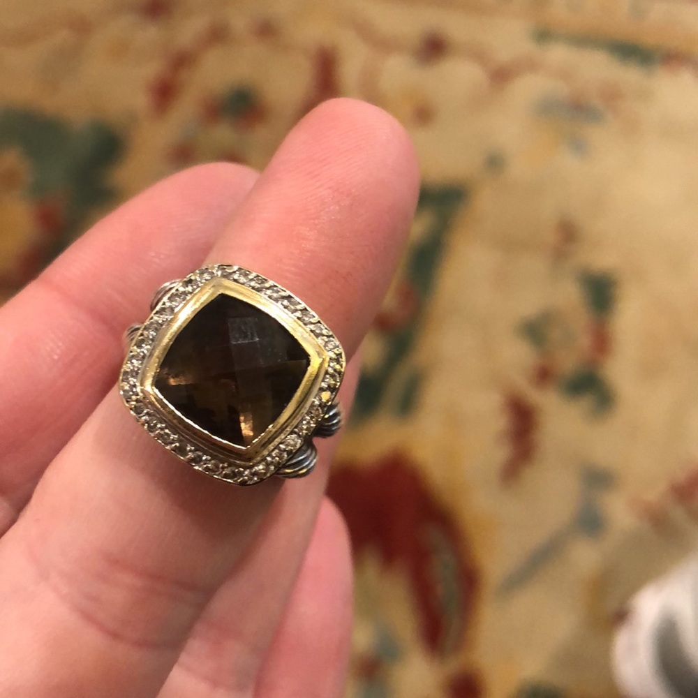 David Yurnan Smoky Quartz & Diamond Albion Ring - Picture 10 of 11